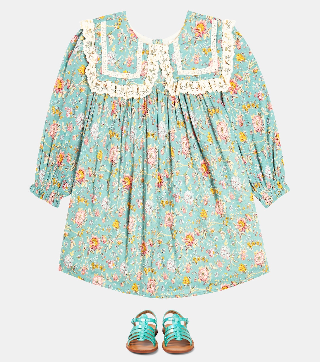 Arinola lace-trimmed floral cotton dress | Louise Misha