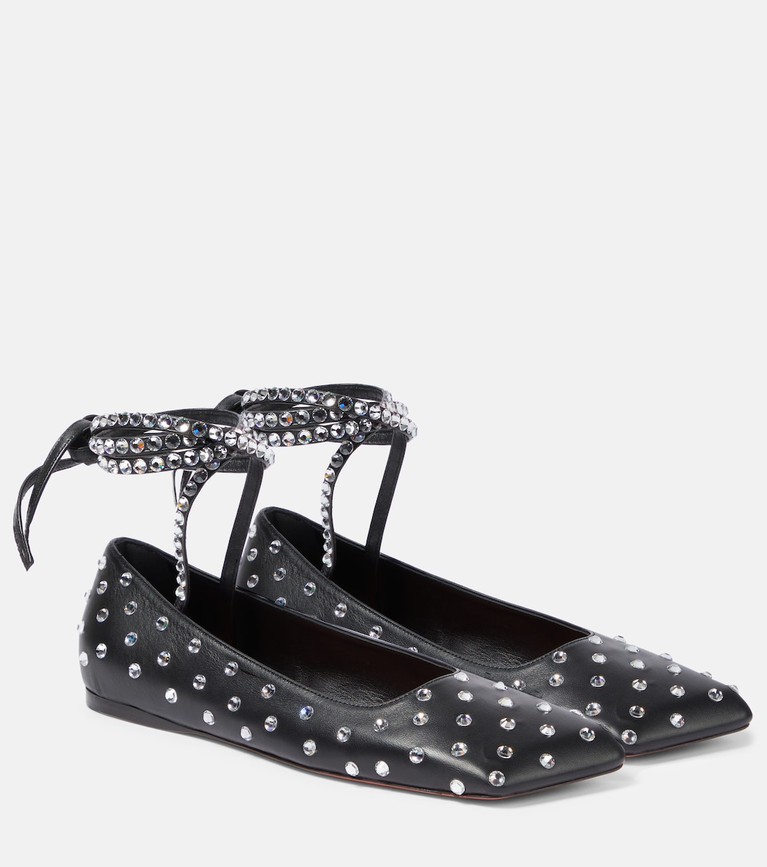 Ane embellished leather ballet flats | Amina Muaddi