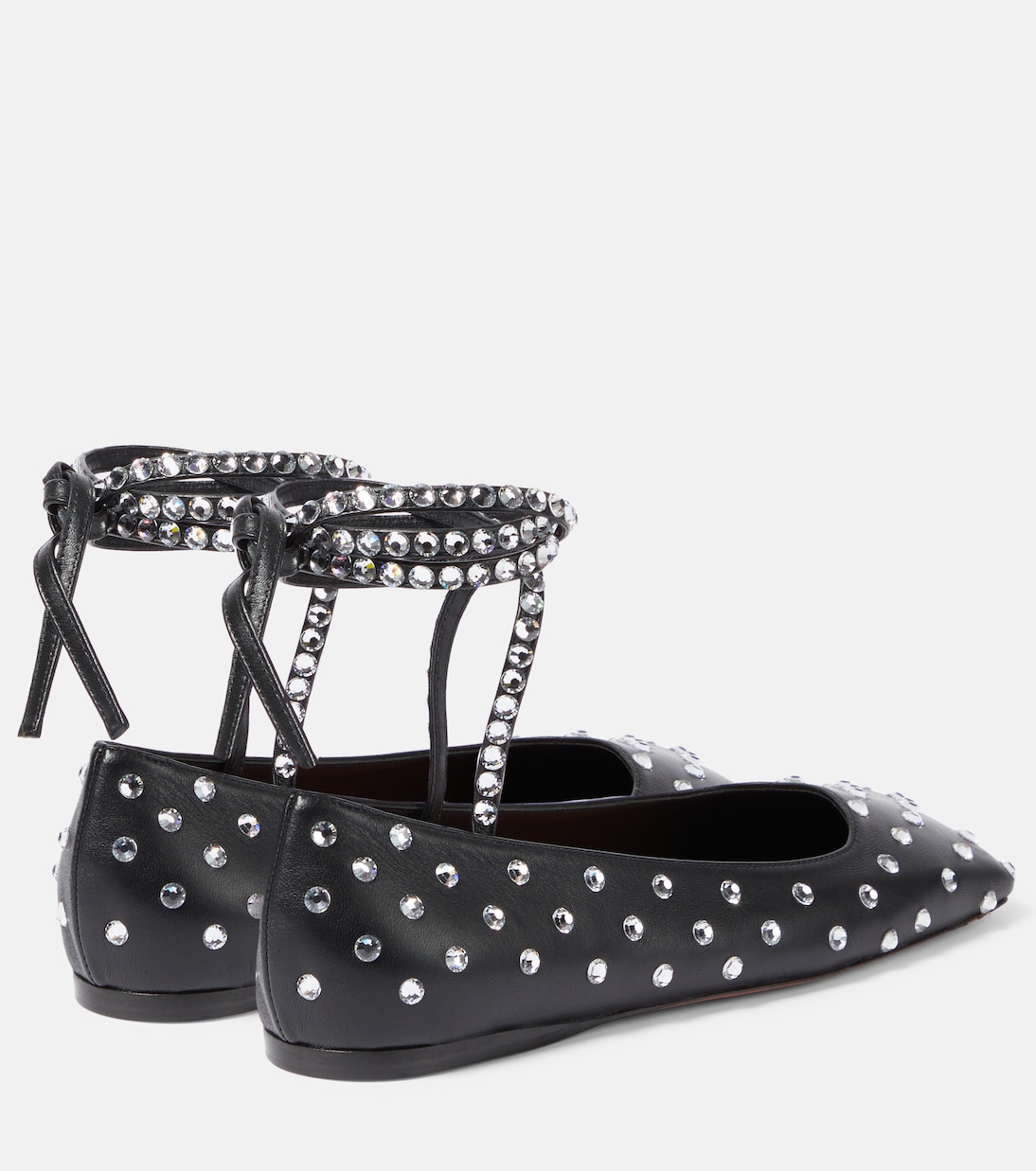 Ane embellished leather ballet flats | Amina Muaddi