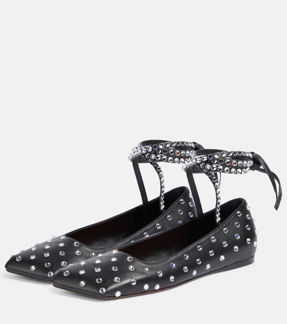 Ane embellished leather ballet flats | Amina Muaddi