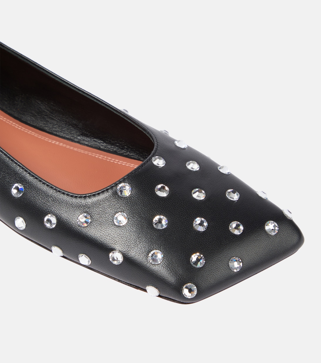 Ane embellished leather ballet flats | Amina Muaddi