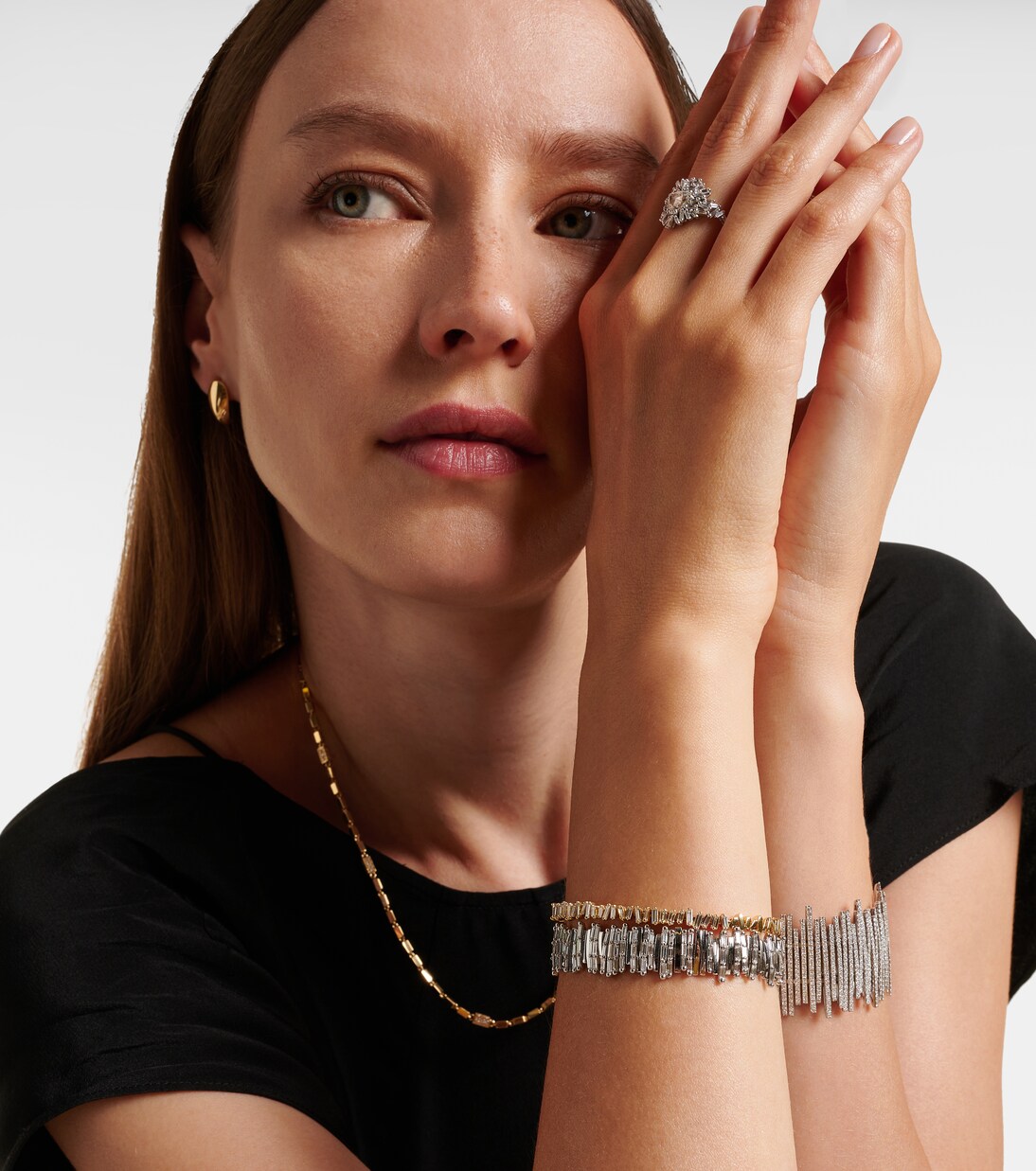 Armreif aus 18kt Weißgold mit Diamanten | Suzanne Kalan