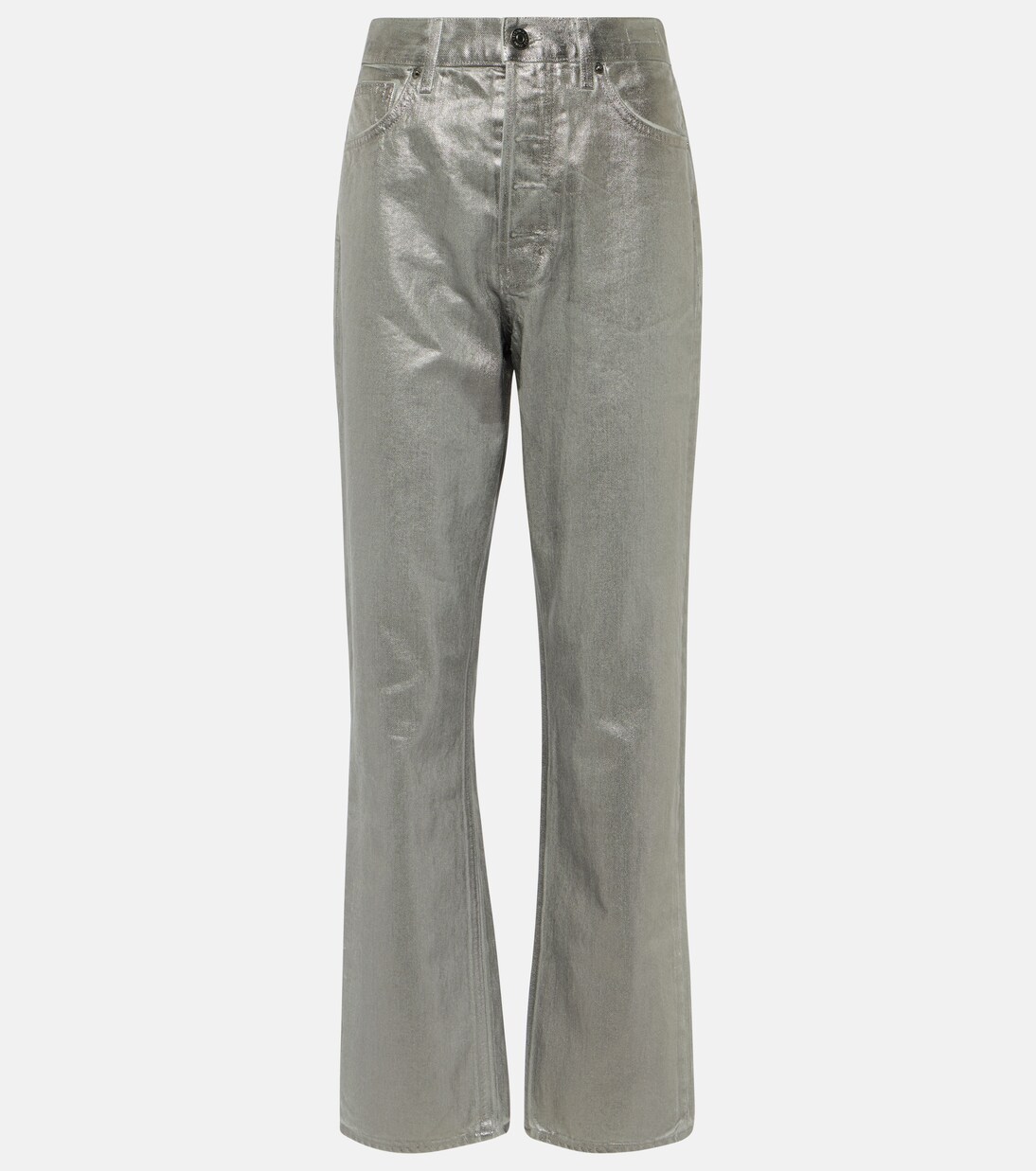 Daniela metallic high-rise straight jeans | Veronica Beard