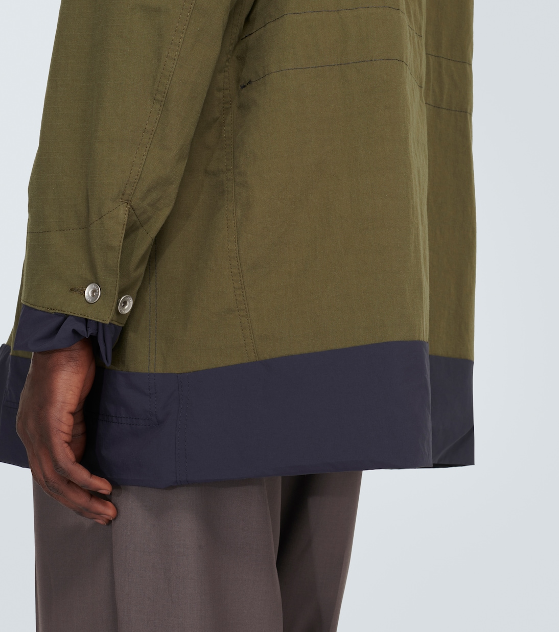 正反两穿棉质混纺防撕裂大衣 | Sacai