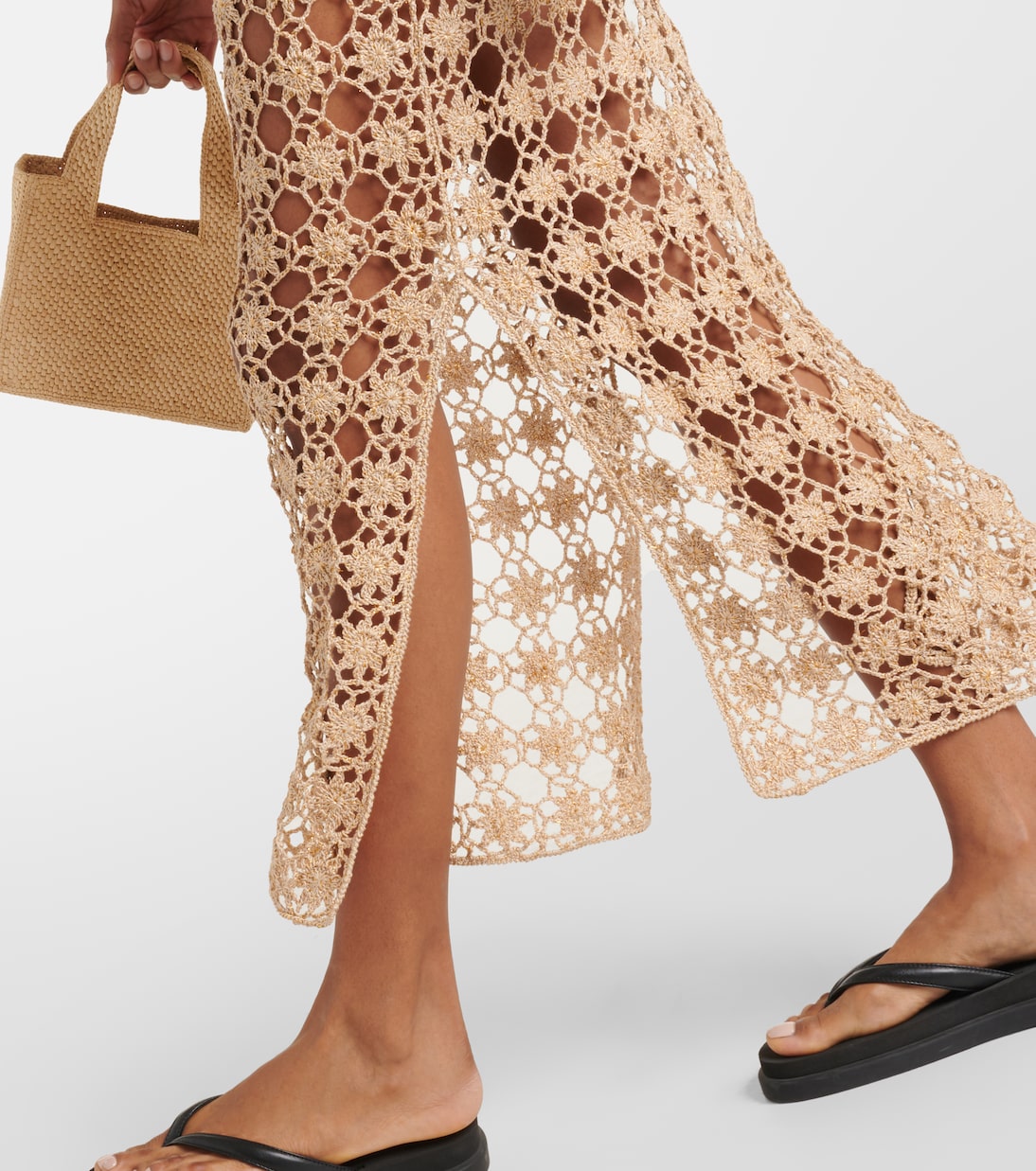 Jupe longue Rosette en crochet de coton | Anna Kosturova