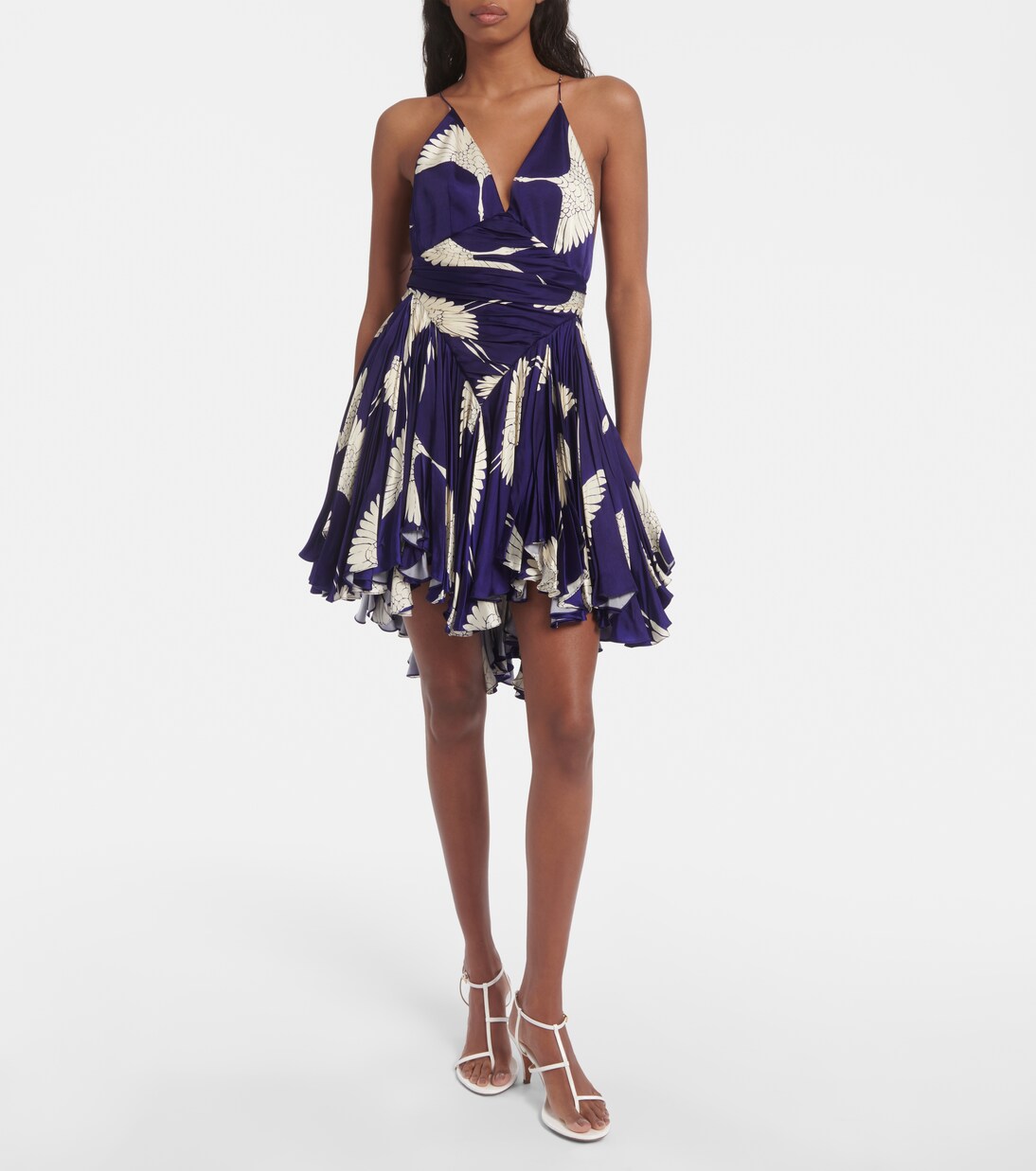 Robe Margot imprimée en satin | Khaite