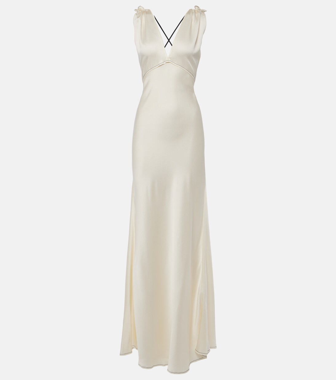 Robe longue en crêpe de satin | Victoria Beckham