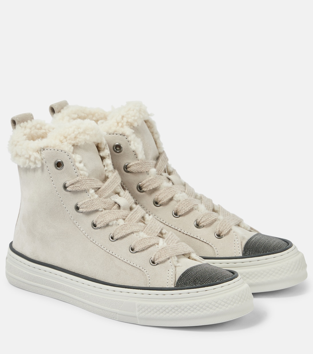 High-Top Sneakers Monili aus Veloursleder | Brunello Cucinelli