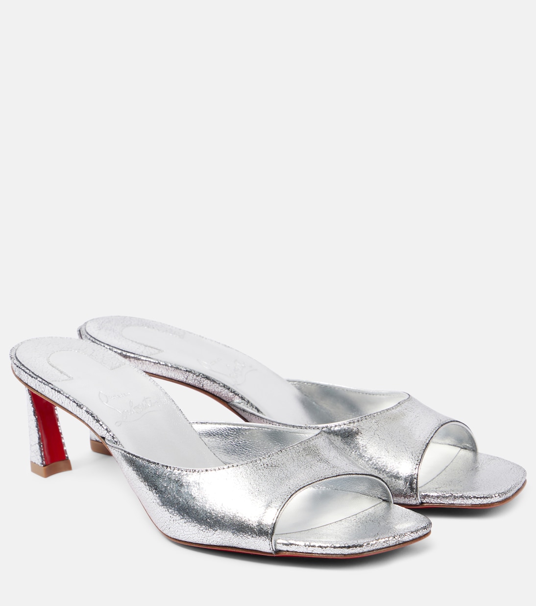 Mules Condora 55 in pelle metallizzata | Christian Louboutin