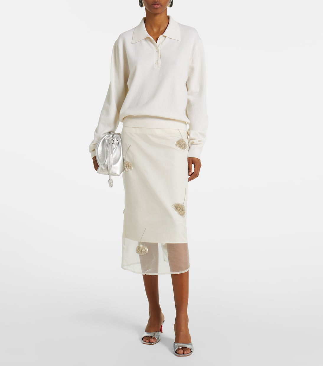 Mules Condora 55 in pelle metallizzata | Christian Louboutin