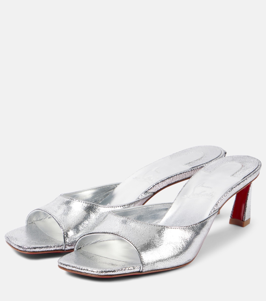Mules Condora 55 in pelle metallizzata | Christian Louboutin