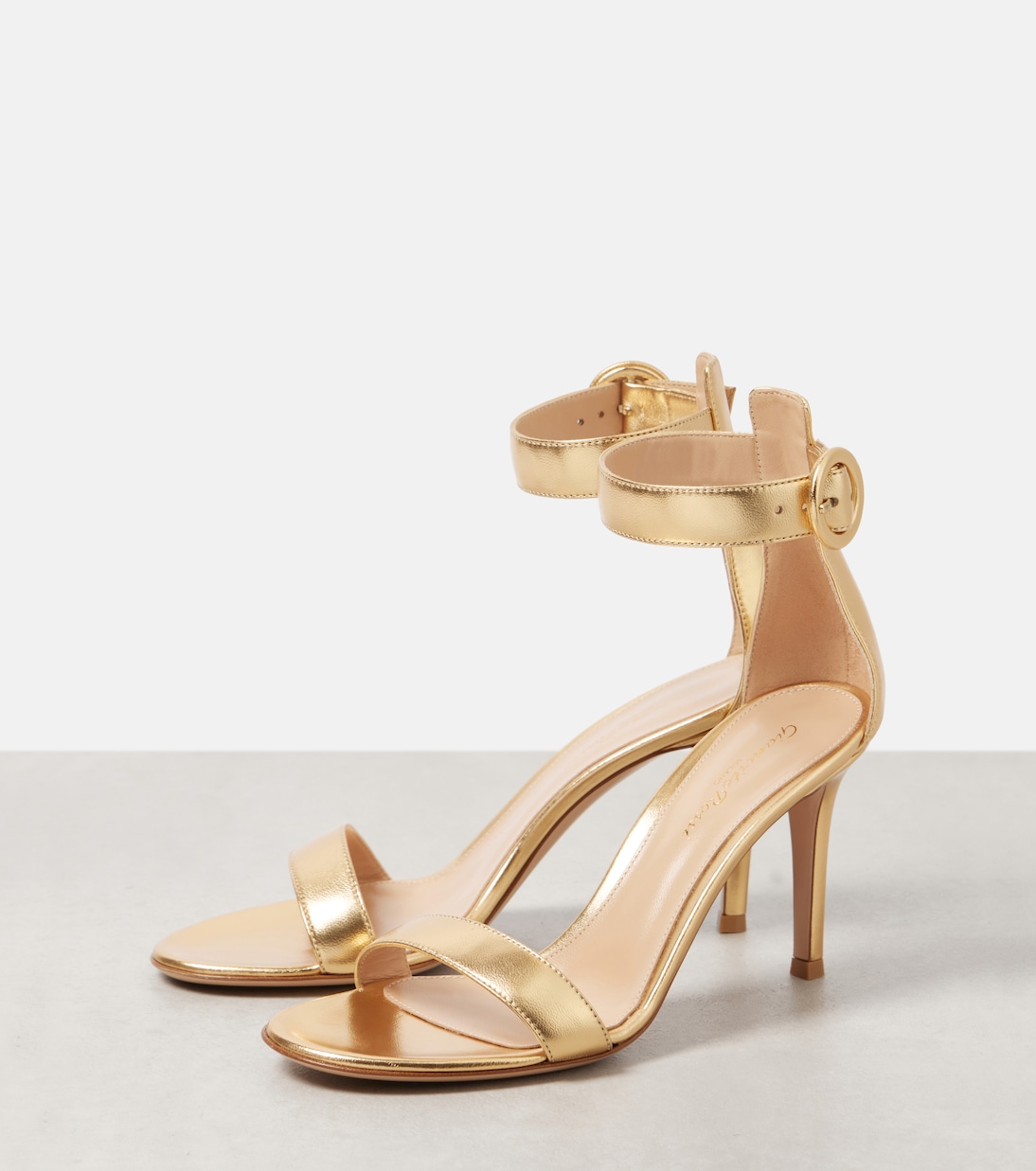 Sandalen Portofino 85 aus Metallic-Leder | Gianvito Rossi