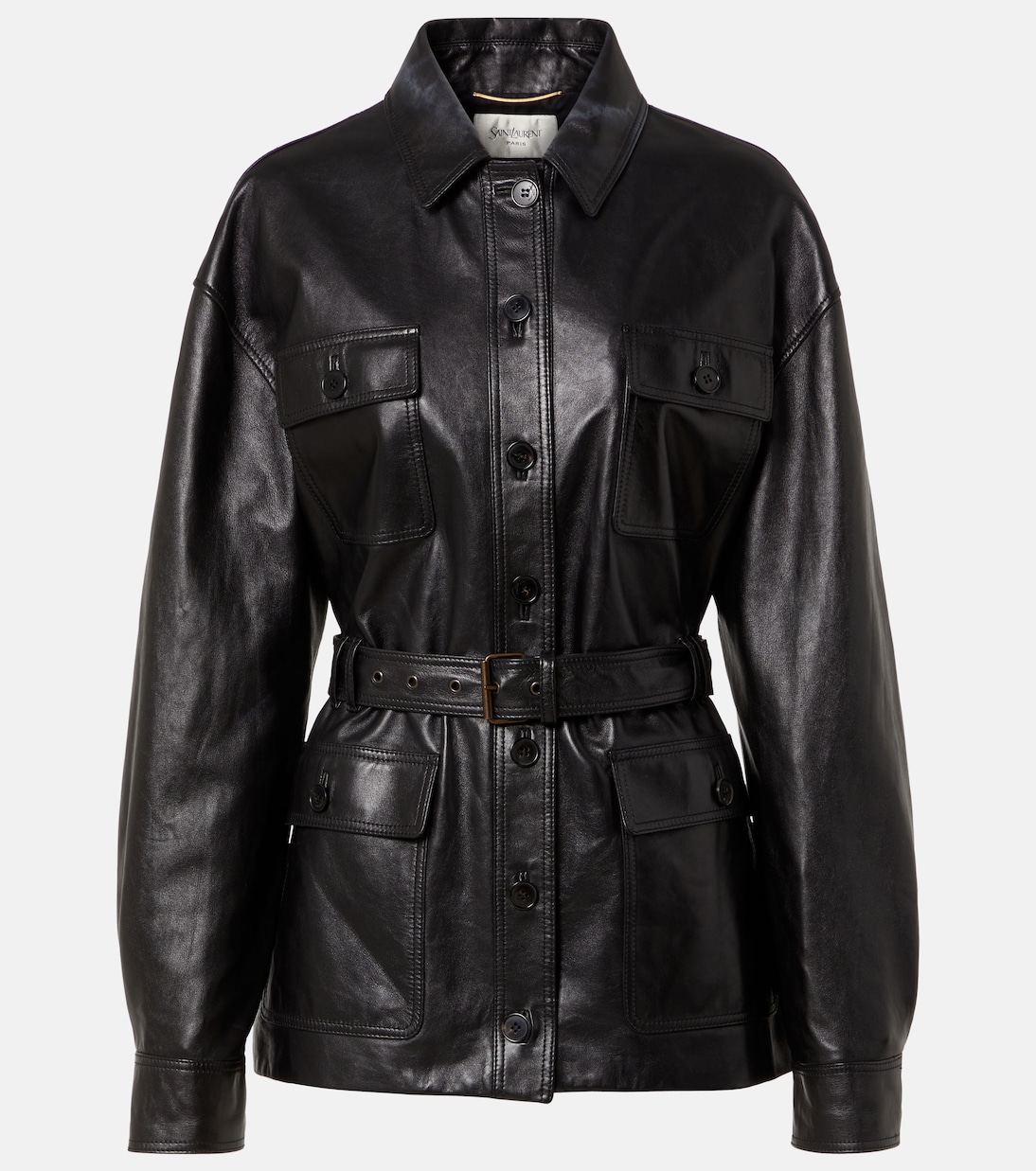 Saharienne belted leather jacket | Saint Laurent