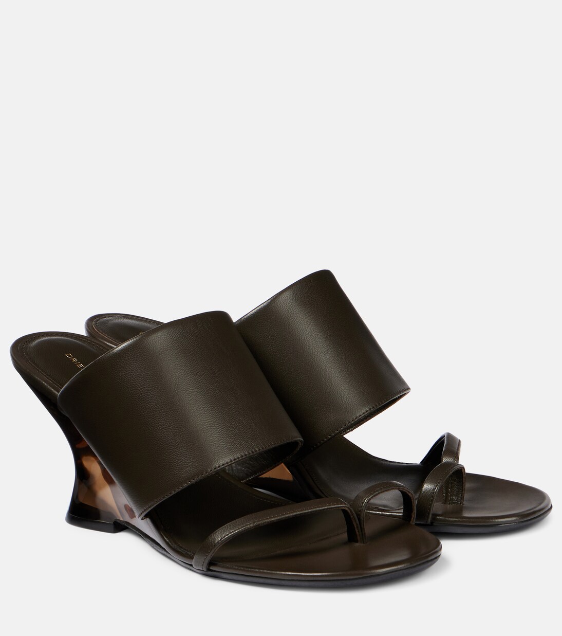 Wedge-Pantoletten aus Leder | Dries Van Noten