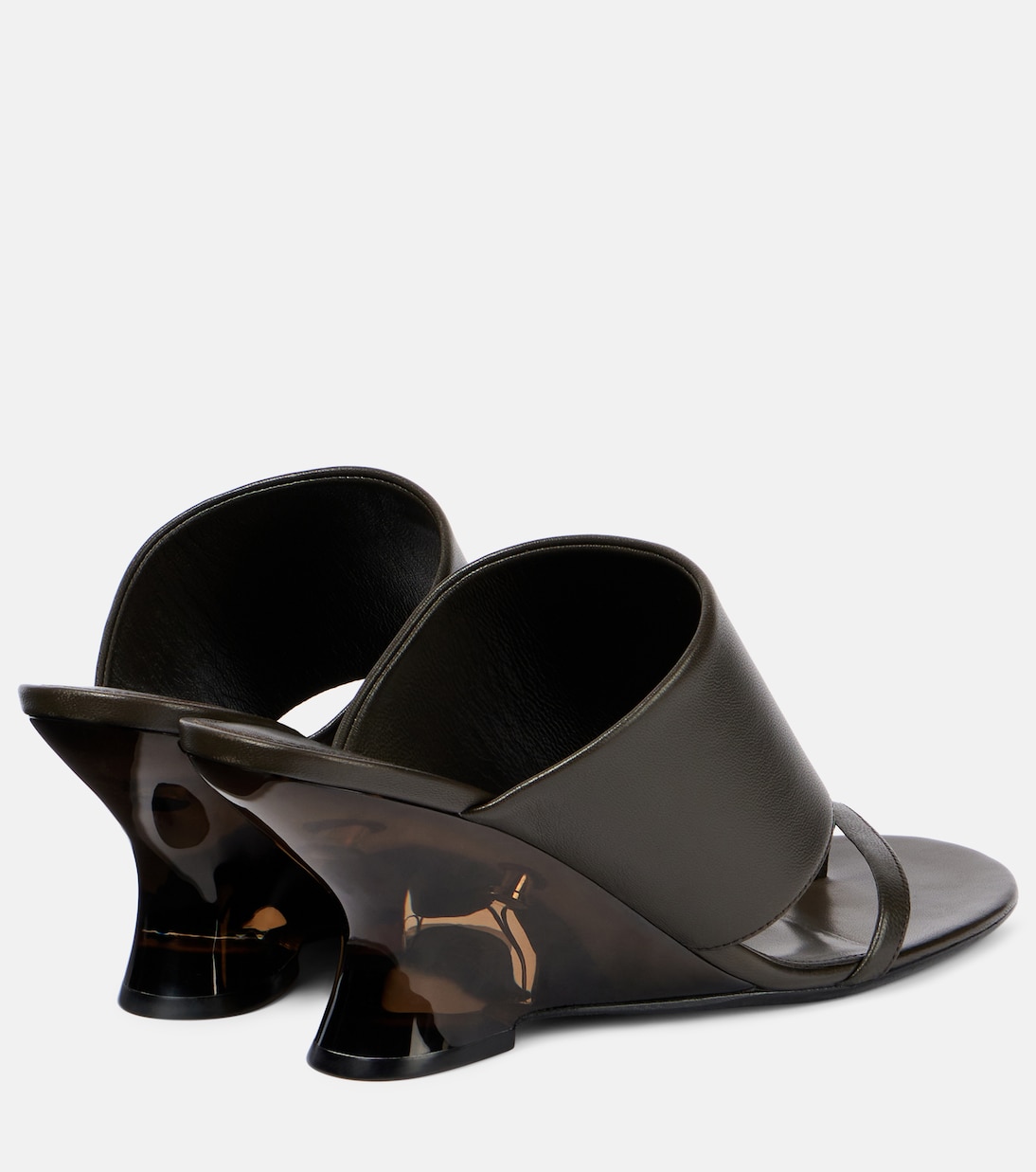 Wedge-Pantoletten aus Leder | Dries Van Noten