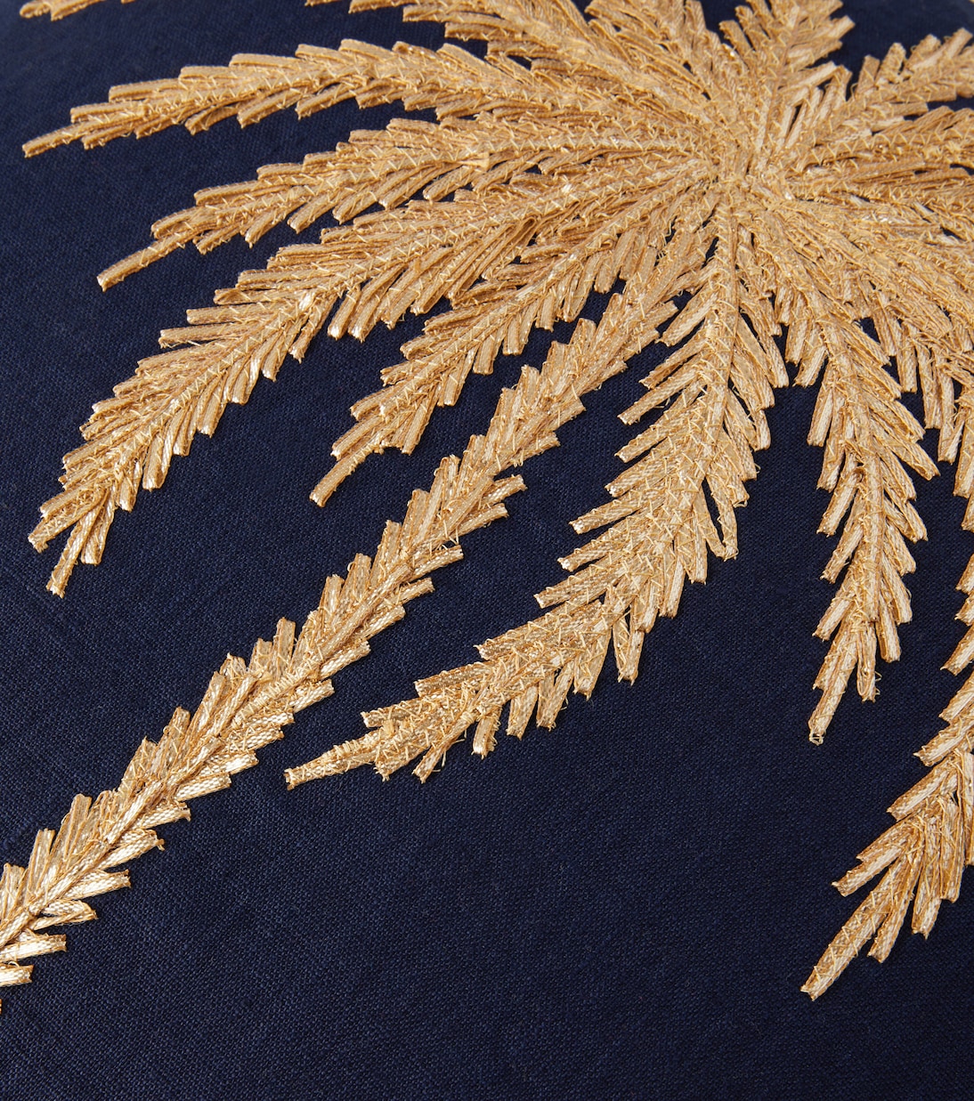 Embroidered cotton canvas cushion | Les-Ottomans