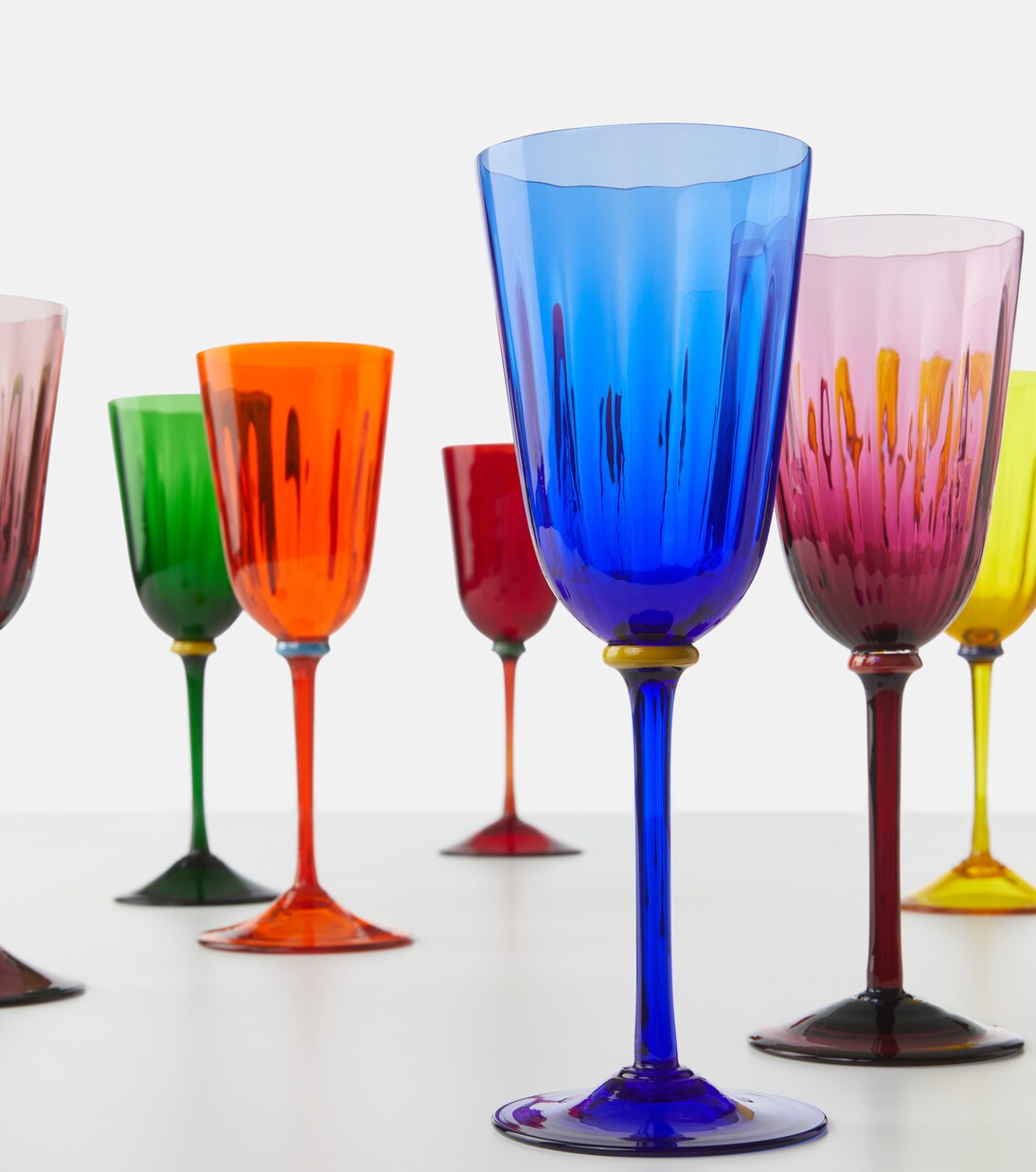 Rainbow set of 8 wine glasses | La DoubleJ
