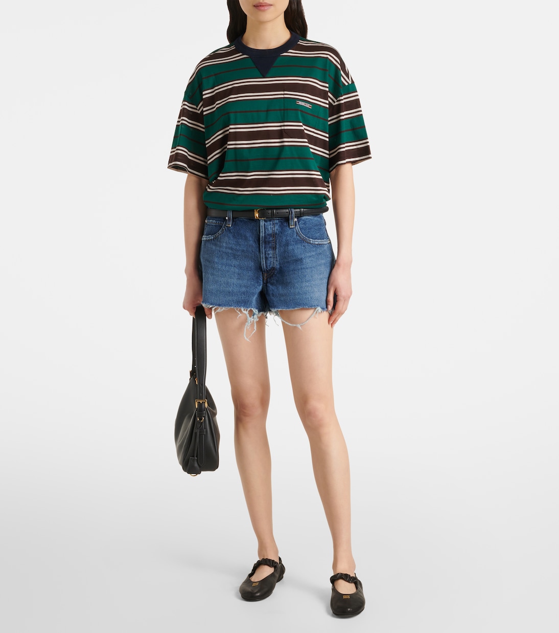 Short en jean The Hang à taille mi-haute | Frame