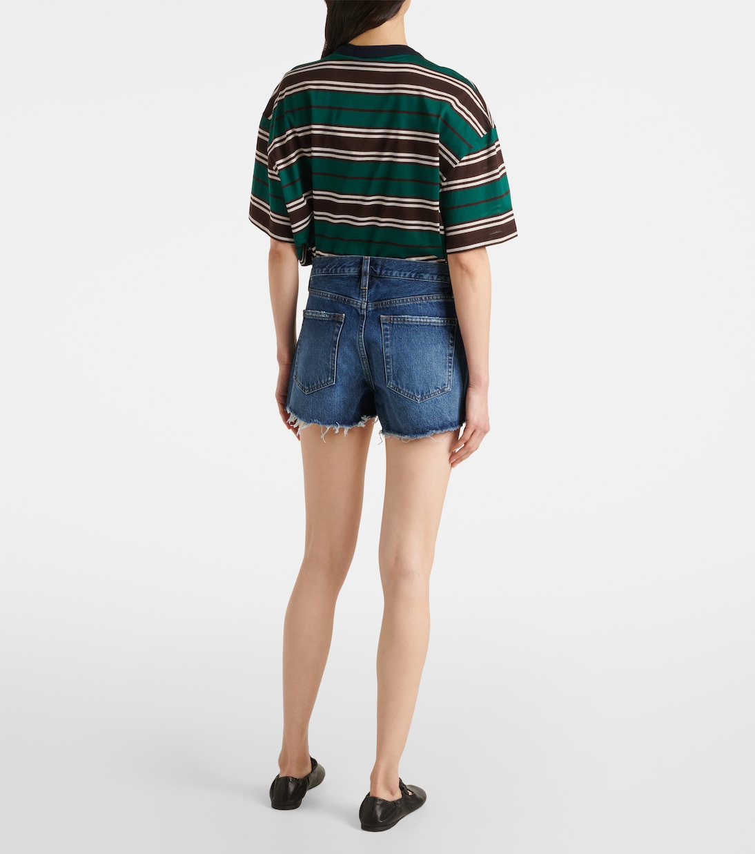 Short en jean The Hang à taille mi-haute | Frame