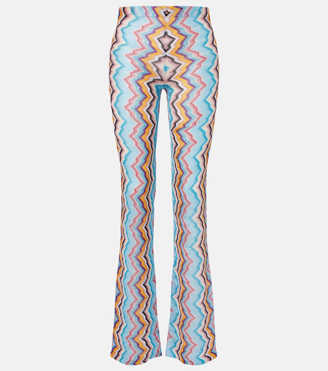 Pantalones flared de tiro alto en zigzag | Missoni
