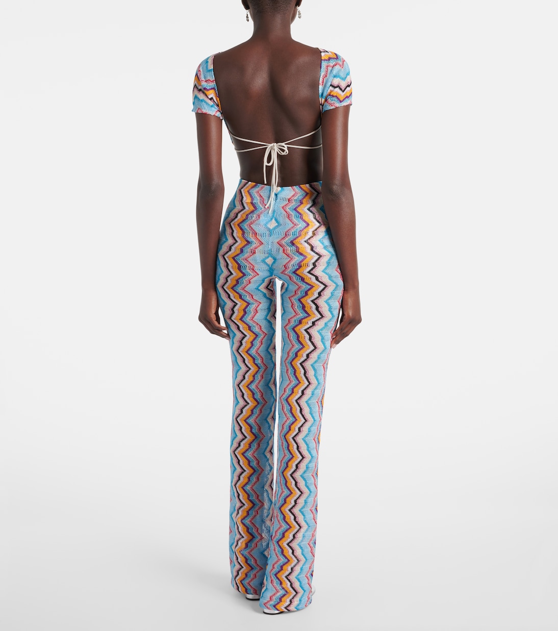 Pantalones flared de tiro alto en zigzag | Missoni