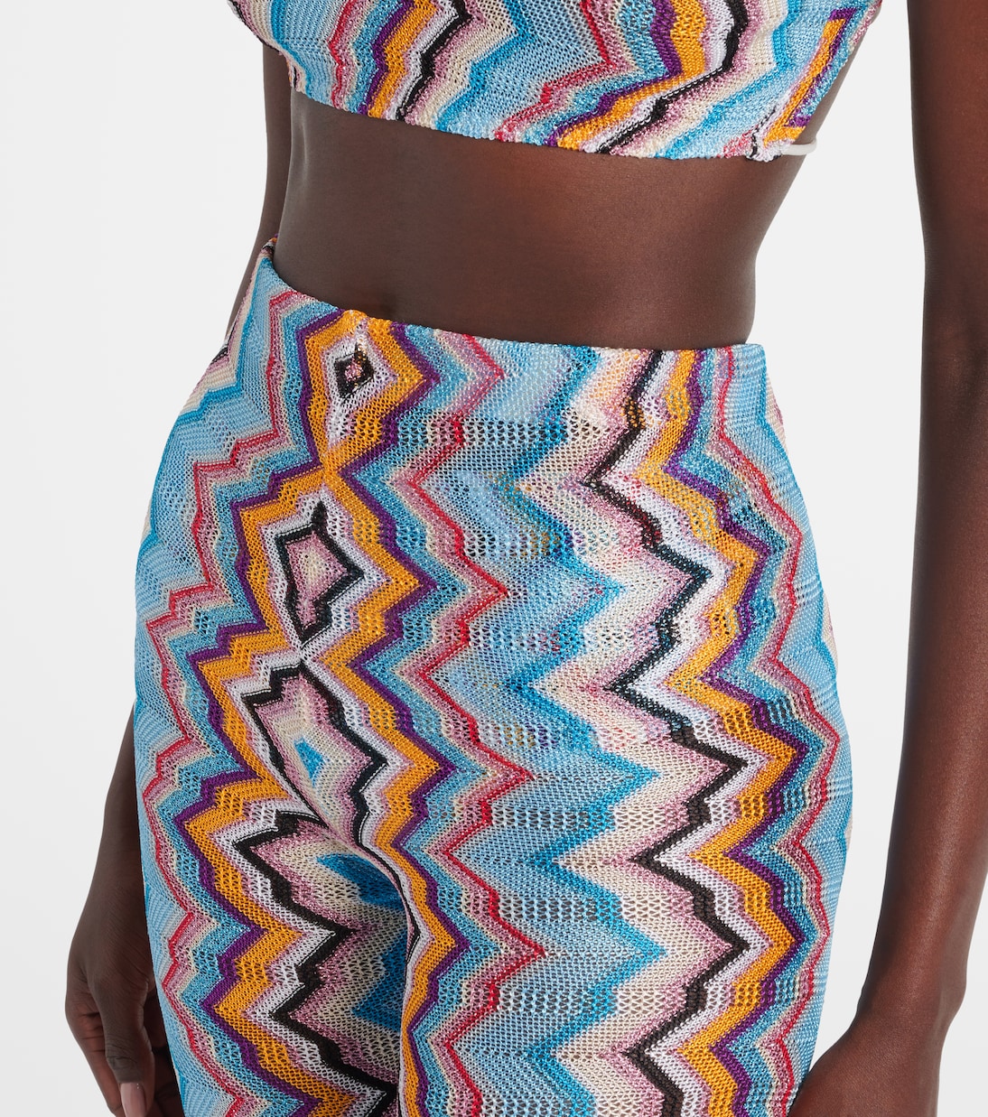 Pantalones flared de tiro alto en zigzag | Missoni