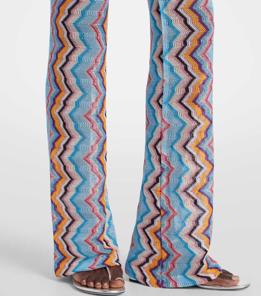 Pantalones flared de tiro alto en zigzag | Missoni