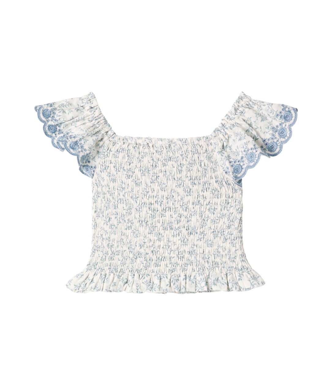 Zayla floral shirred cotton top | Rylee + Cru