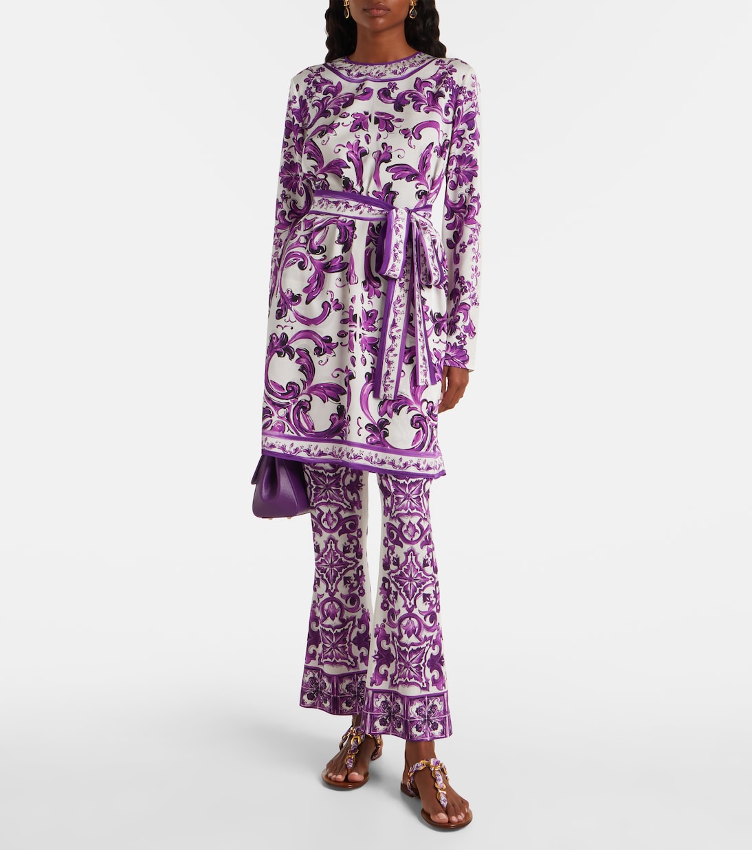 Majolica silk-blend minidress  | Dolce&Gabbana