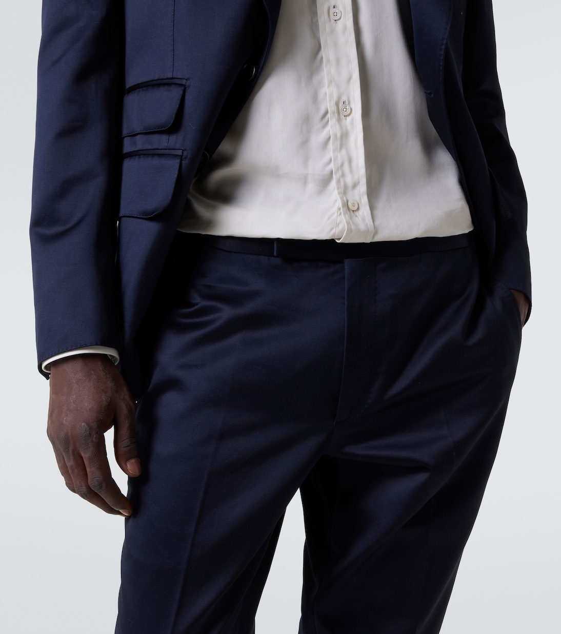 Pantaloni da abito Shelton in raso di cotone | Tom Ford