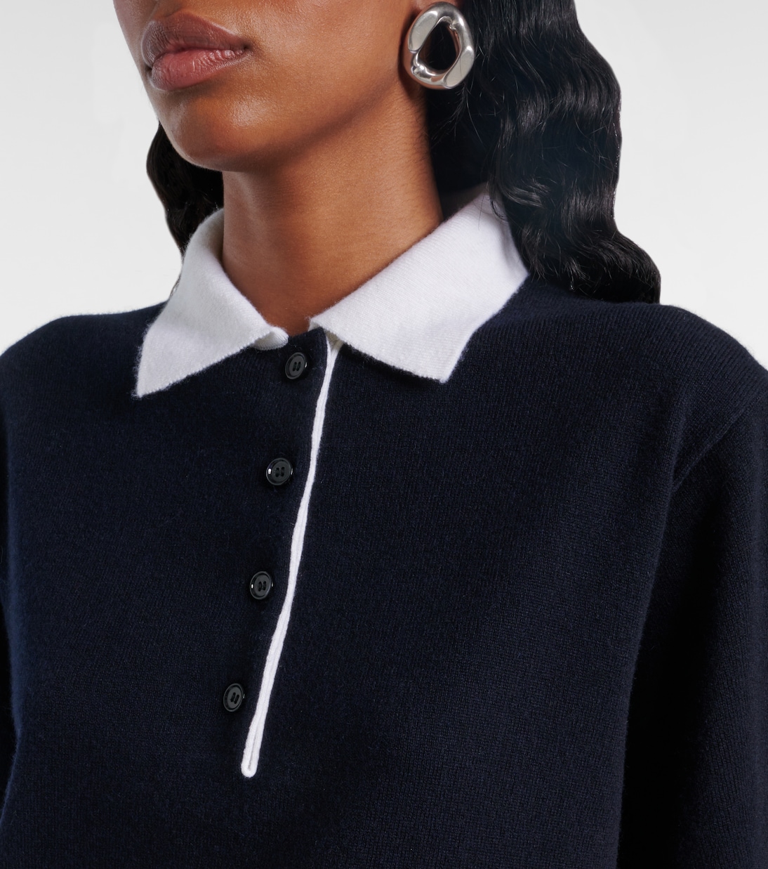 Cropped cashmere polo shirt | Jardin des Orangers