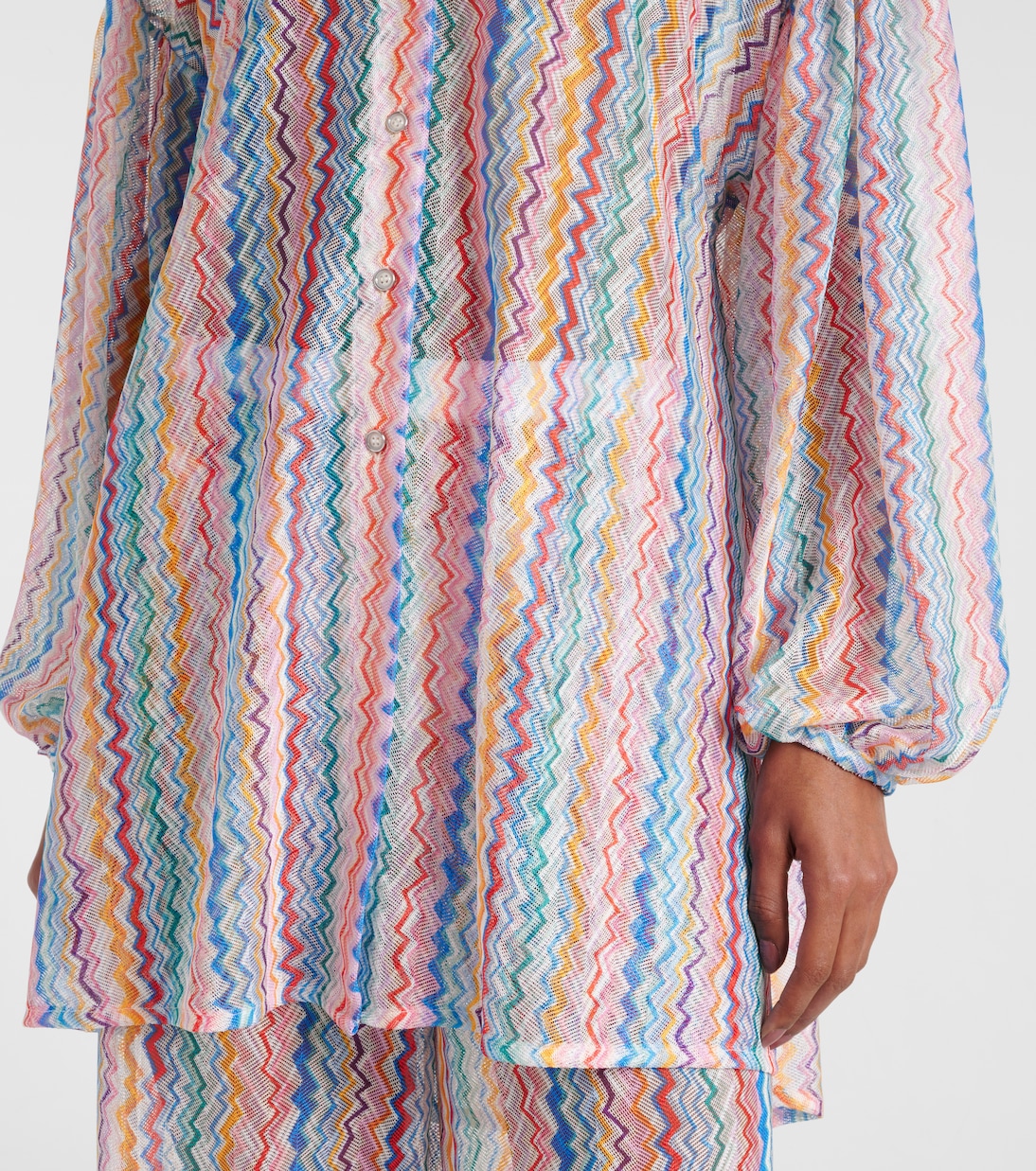 Oversize-Hemd aus Häkelstrick | Missoni