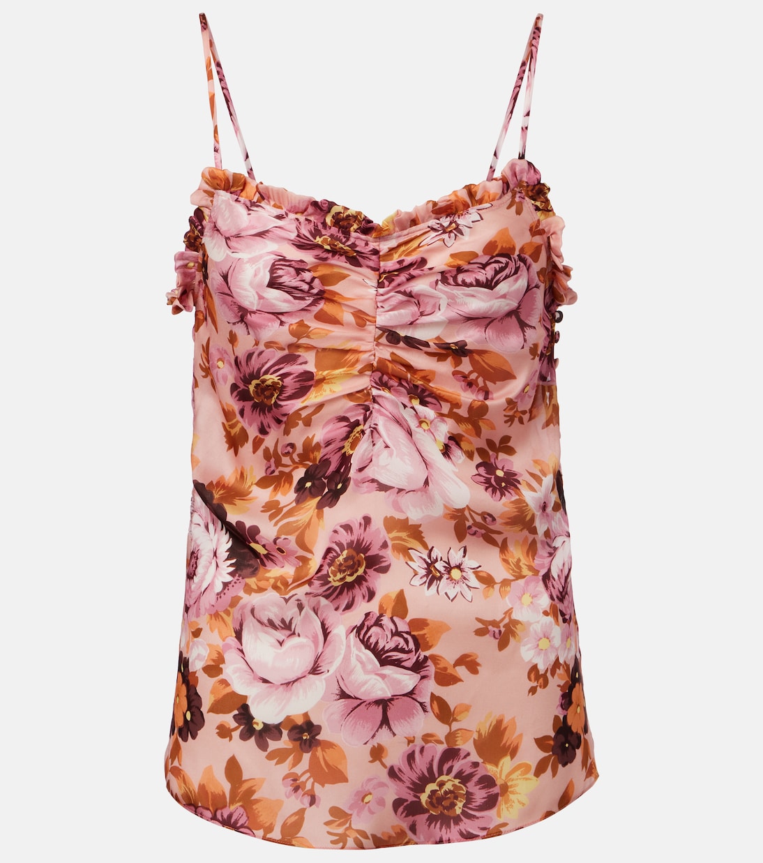 Ruched floral silk camisole | Chloé