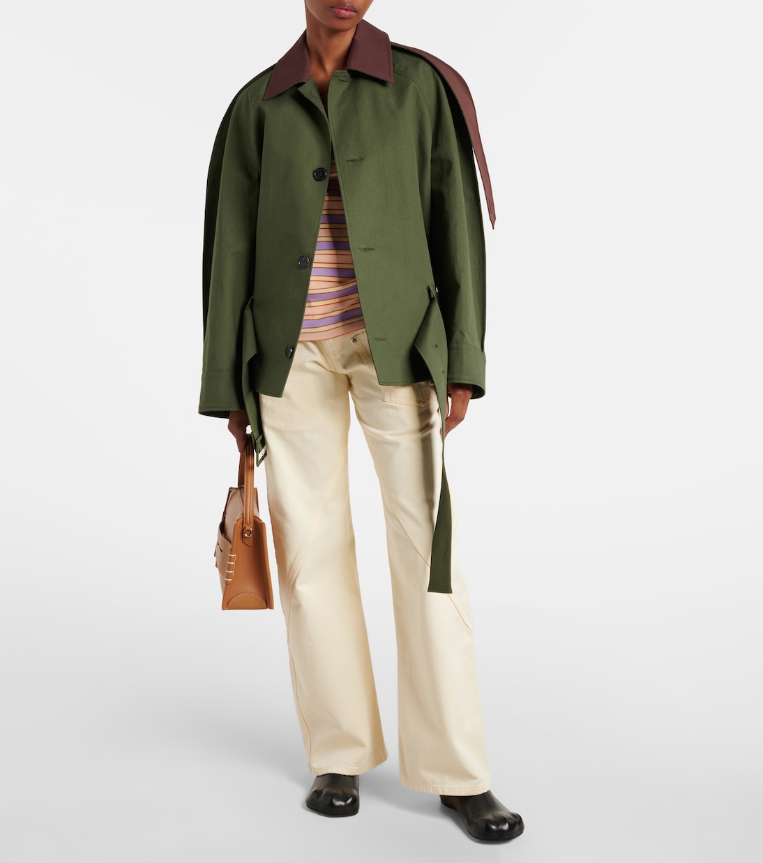 拧绕高腰阔腿牛仔裤 | JW Anderson