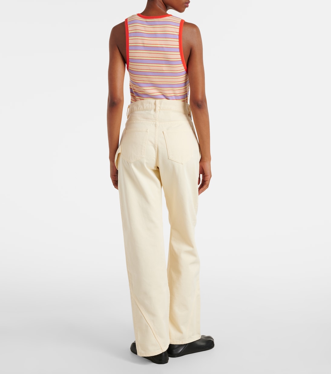 拧绕高腰阔腿牛仔裤 | JW Anderson