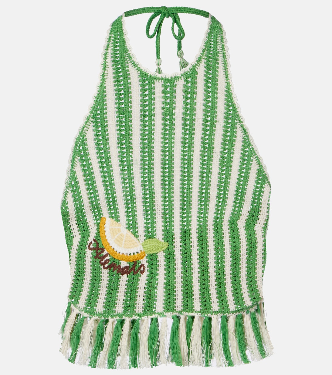 Sundae crochet embroidered cotton crop top | Alémais