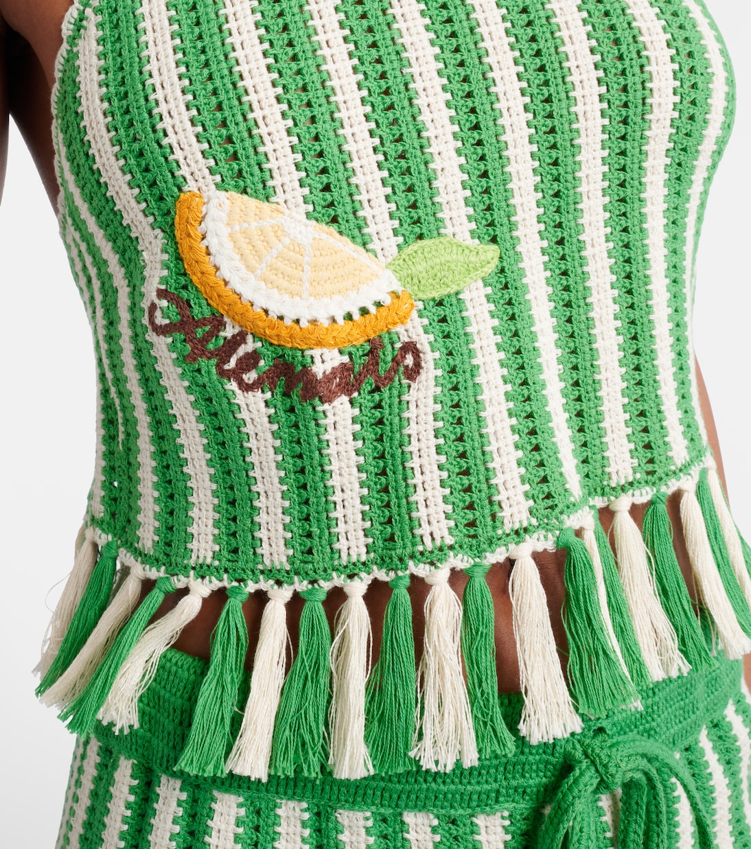 Sundae crochet embroidered cotton crop top | Alémais