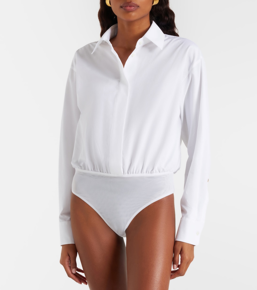 Aere cotton poplin and tulle bodysuit | Max Mara