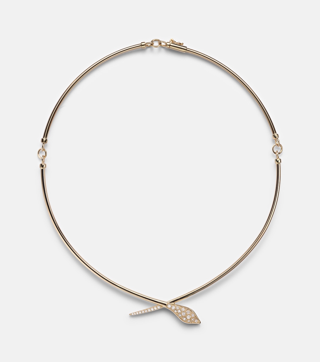 Snake 14kt gold choker with diamonds | Sydney Evan