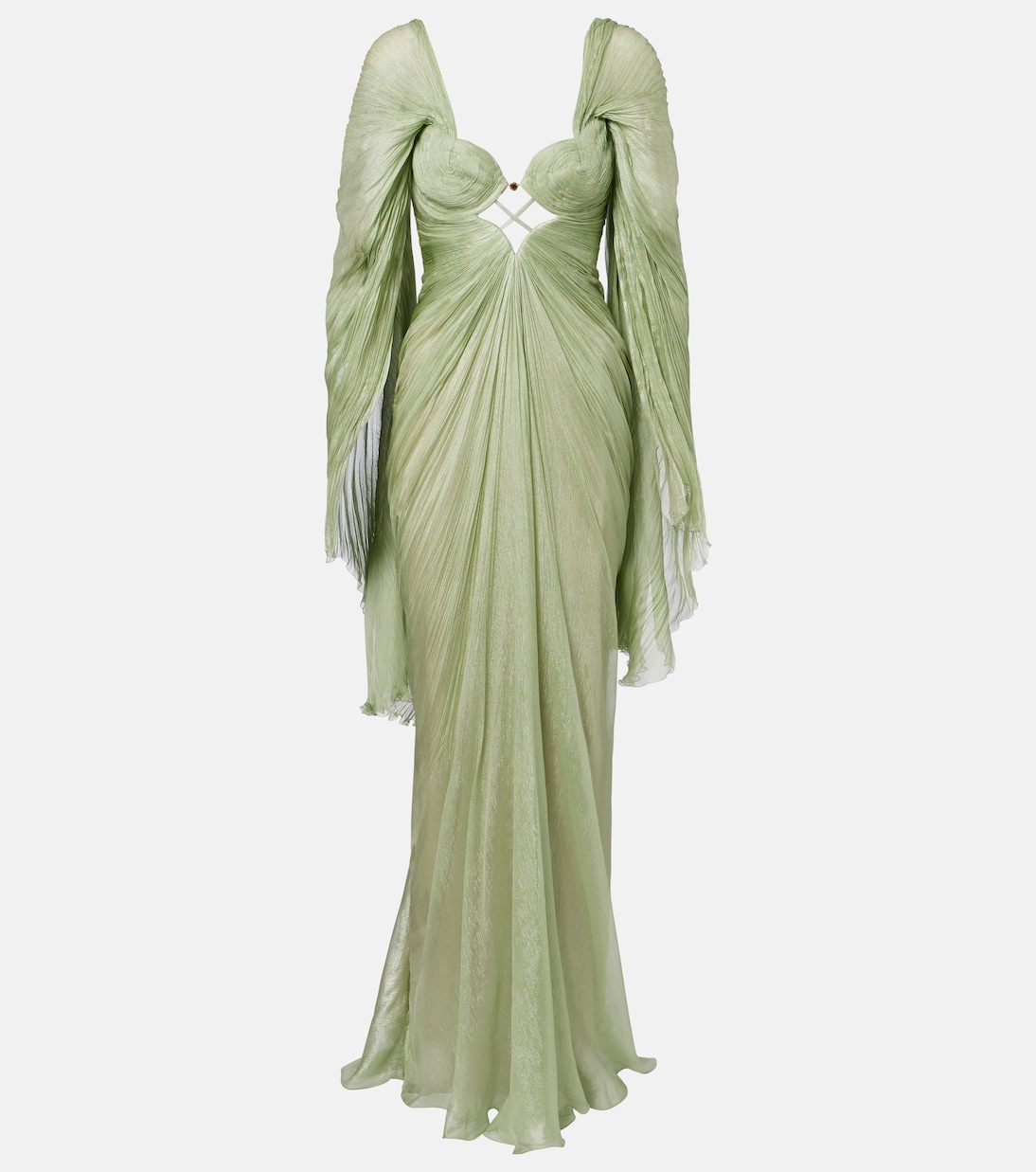 Cassandra caped silk muslin gown | Maria Lucia Hohan