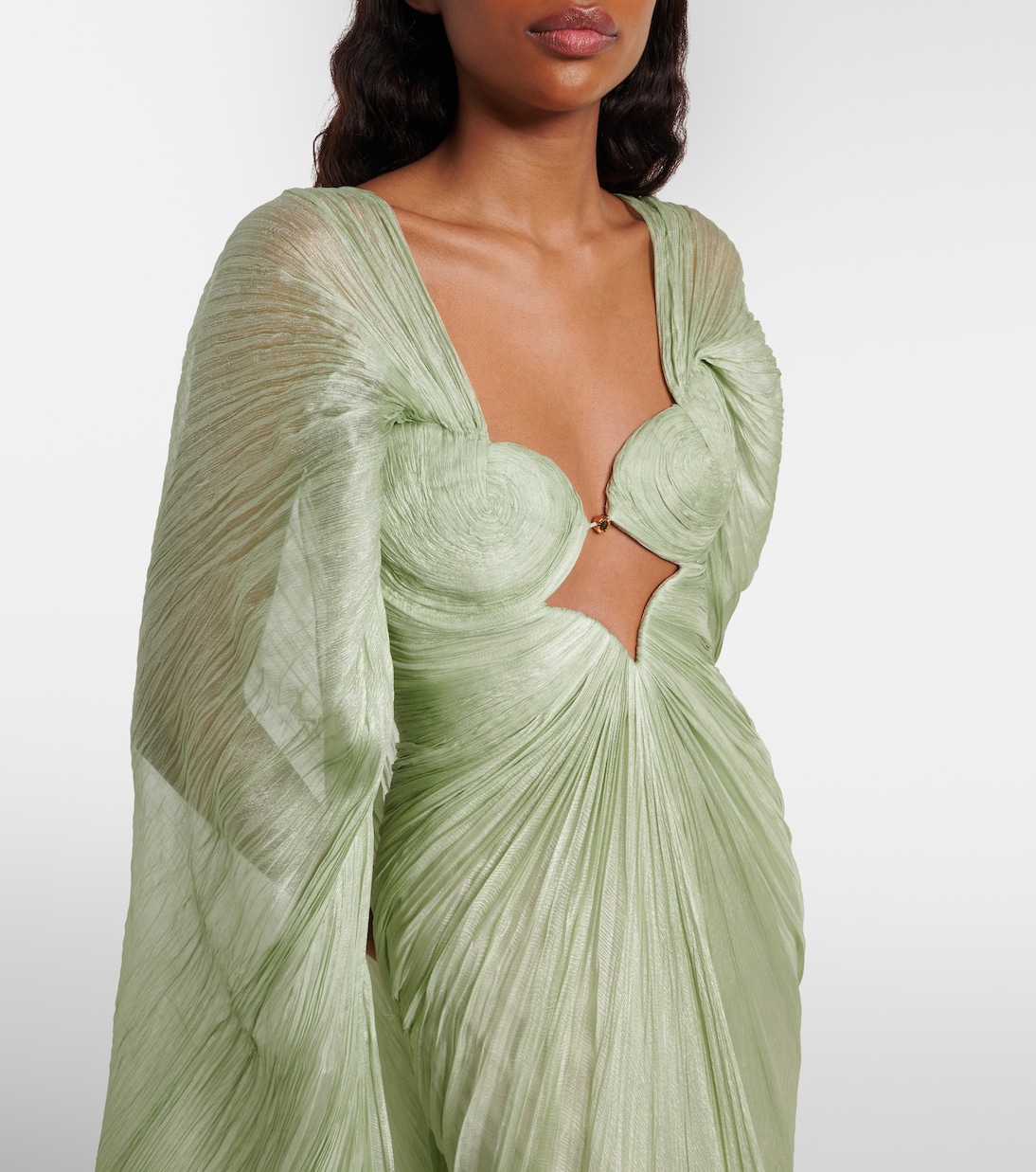 Cassandra caped silk muslin gown | Maria Lucia Hohan