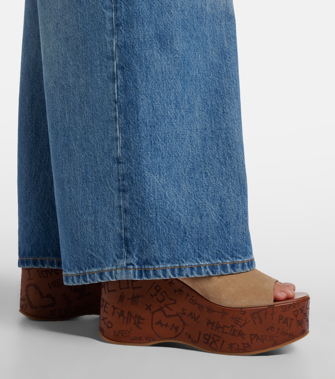 Wedge-Sandalen Maxime 80 aus Veloursleder | Chloé