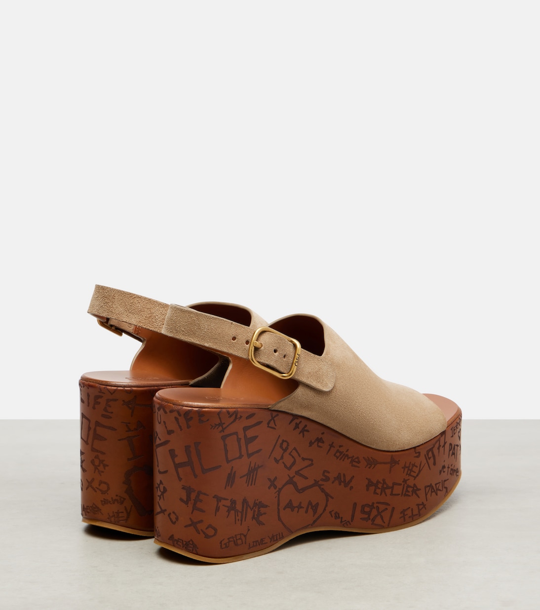 Maxime 80 suede wedge sandals | Chloé