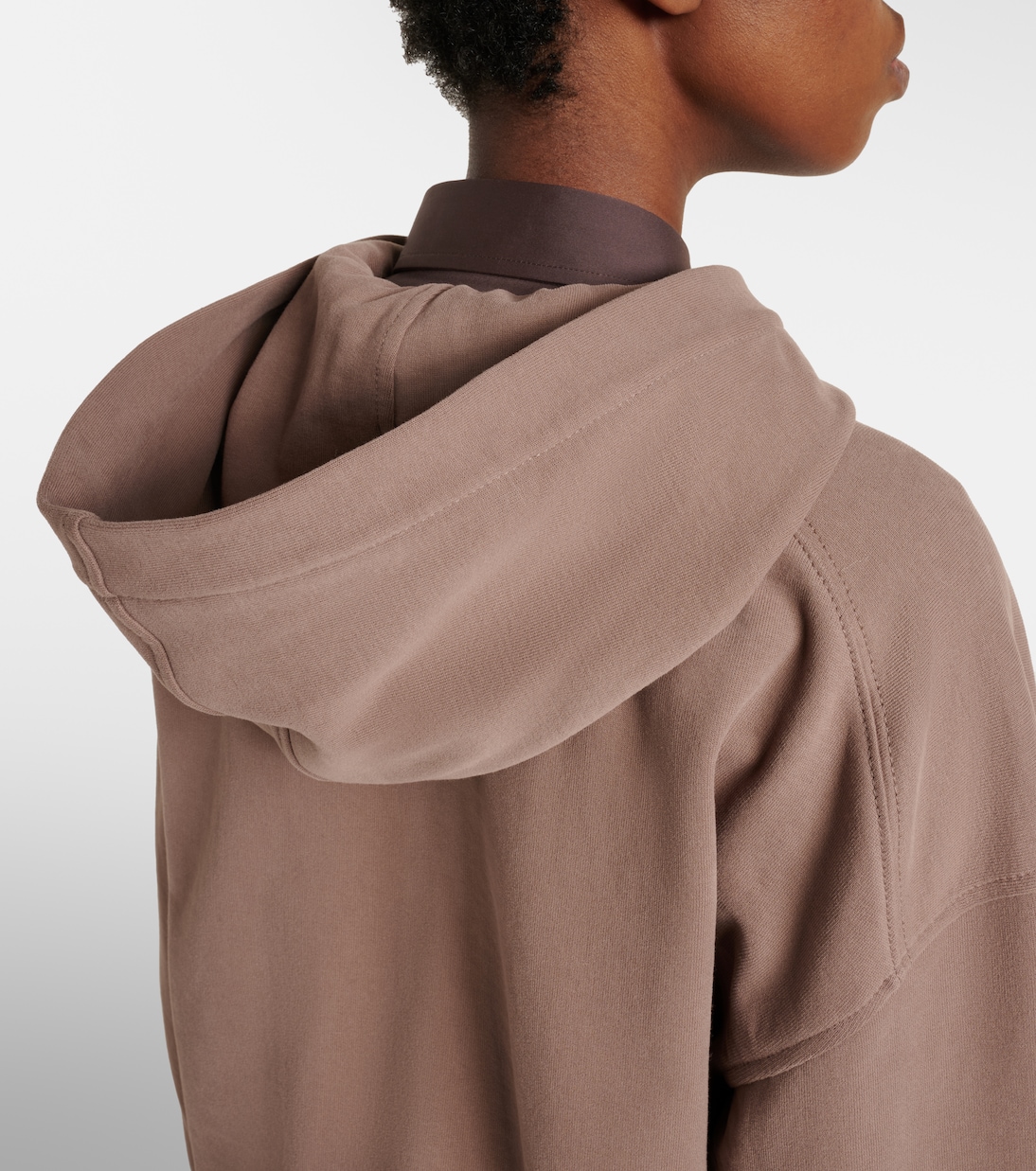 Felpa con cappuccio in jersey di cotone con zip | Brunello Cucinelli