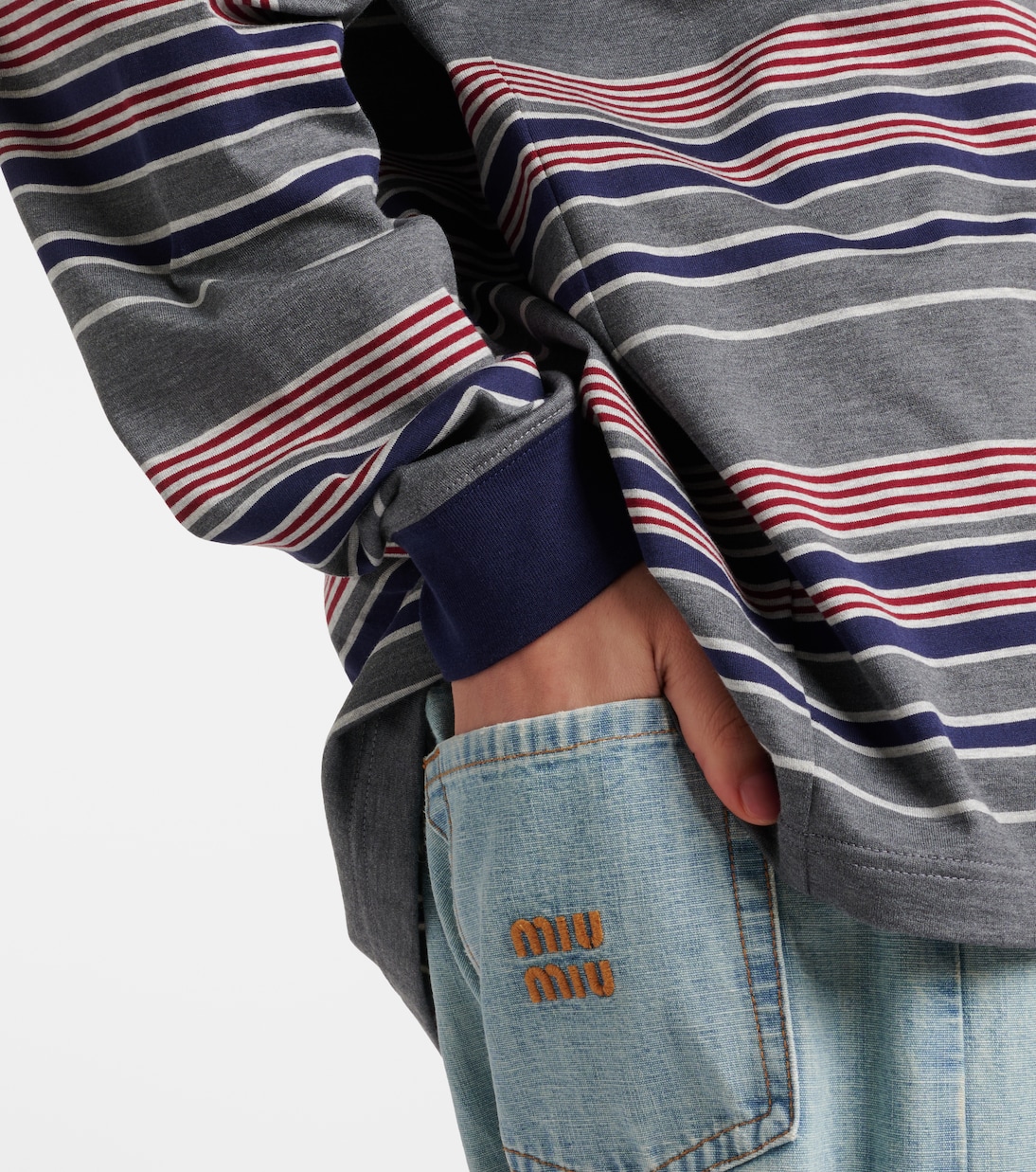 Oversize T-Shirt aus Baumwoll-Jersey | Miu Miu