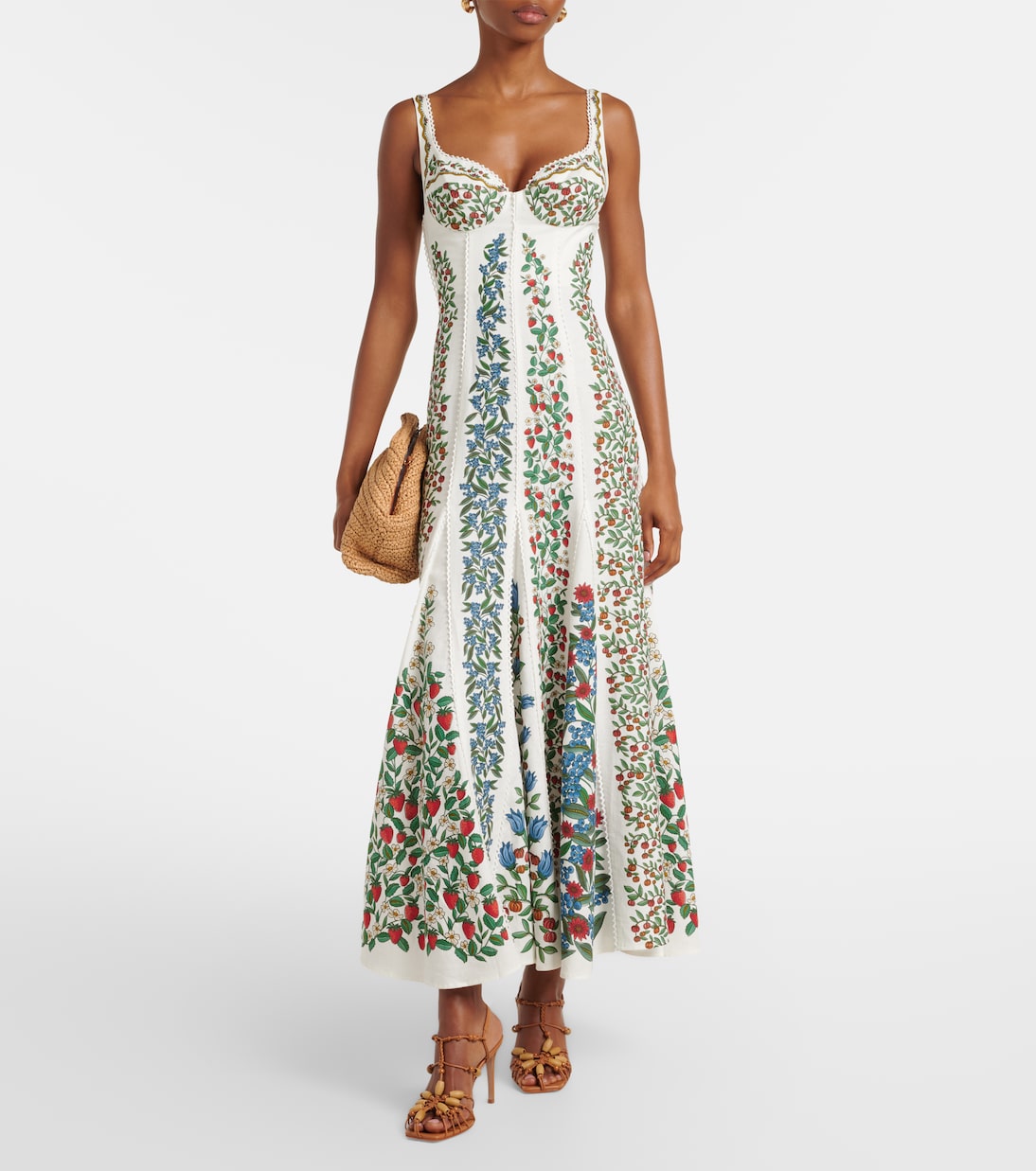 Floral linen-blend maxi dress | Farm Rio