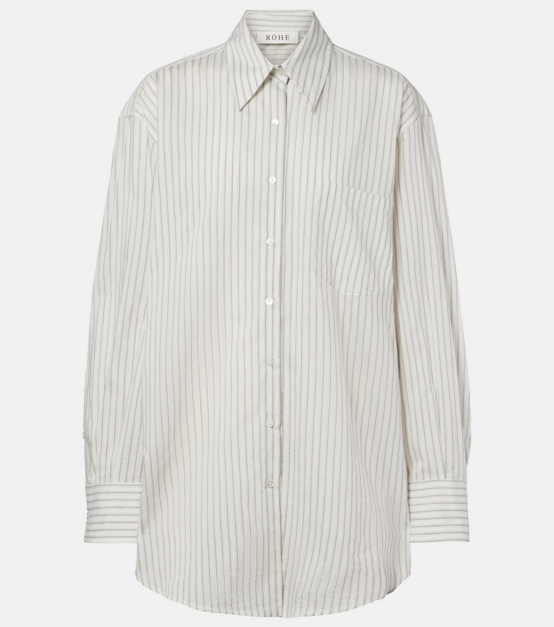 Camisa de seda y algodón a rayas | Róhe