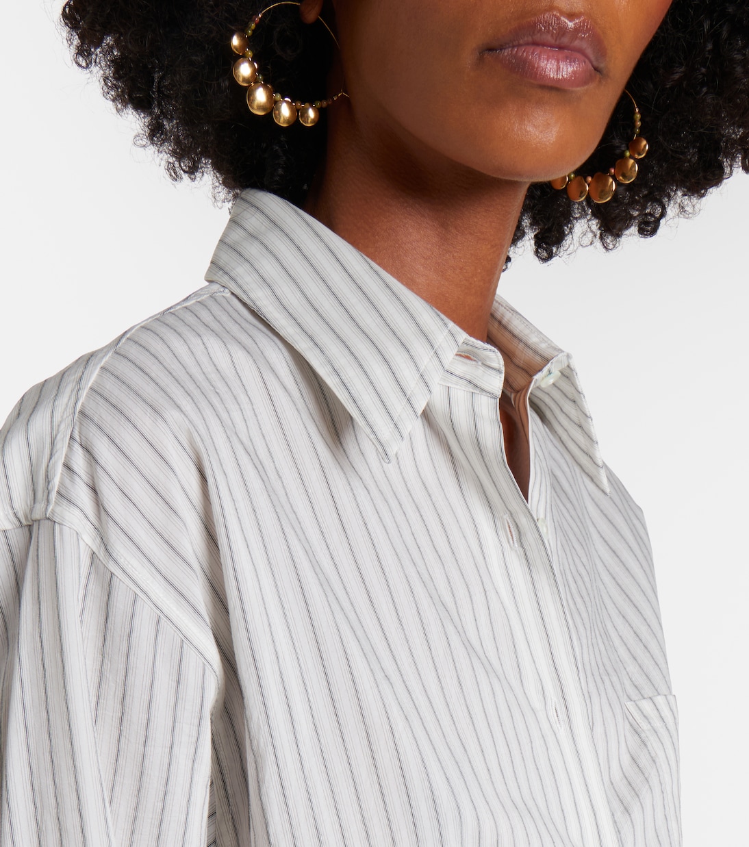 Camisa de seda y algodón a rayas | Róhe