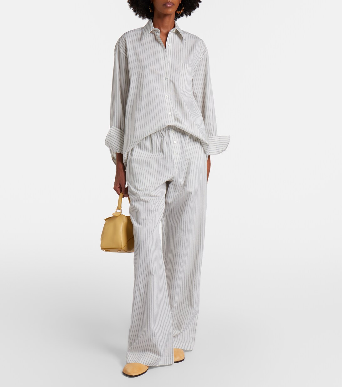 Camisa de seda y algodón a rayas | Róhe