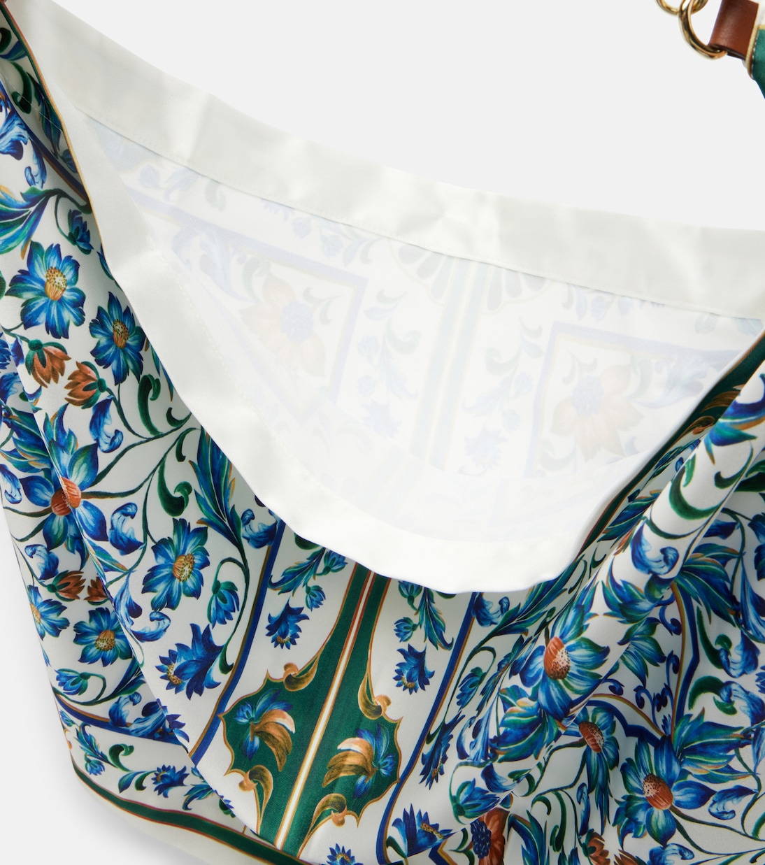 Scarf Medium floral satin tote bag | Farm Rio